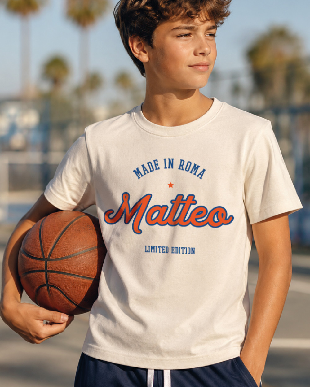 maglietta personalizzata bambino con nome tema sport - idea regalo compleanno