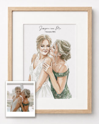 ritratto-matrimonio-acquerello-linea-no-sfondo-mamma-sposa