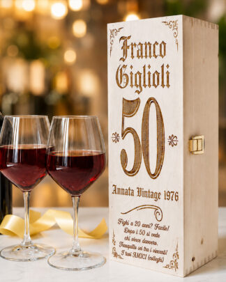 Cassettina Porta Vino in Legno Personalizzata Vintage Idea Regalo Compleanno