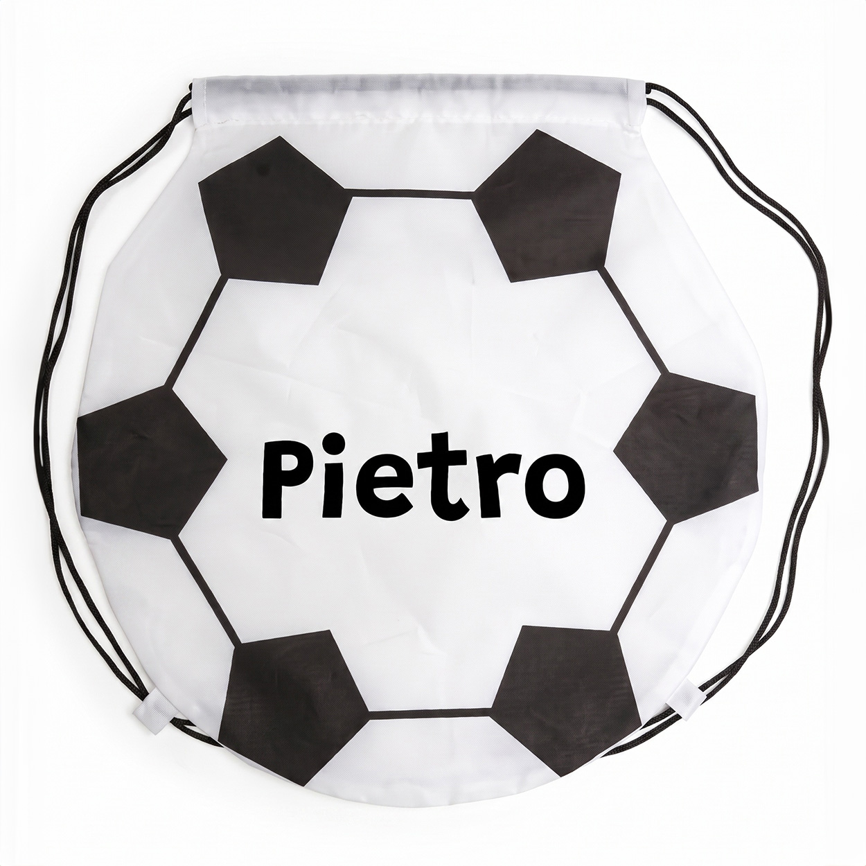 Sacca sport personalizzata con nome pallone calcio - idea regalo bambini ritorno a scuola