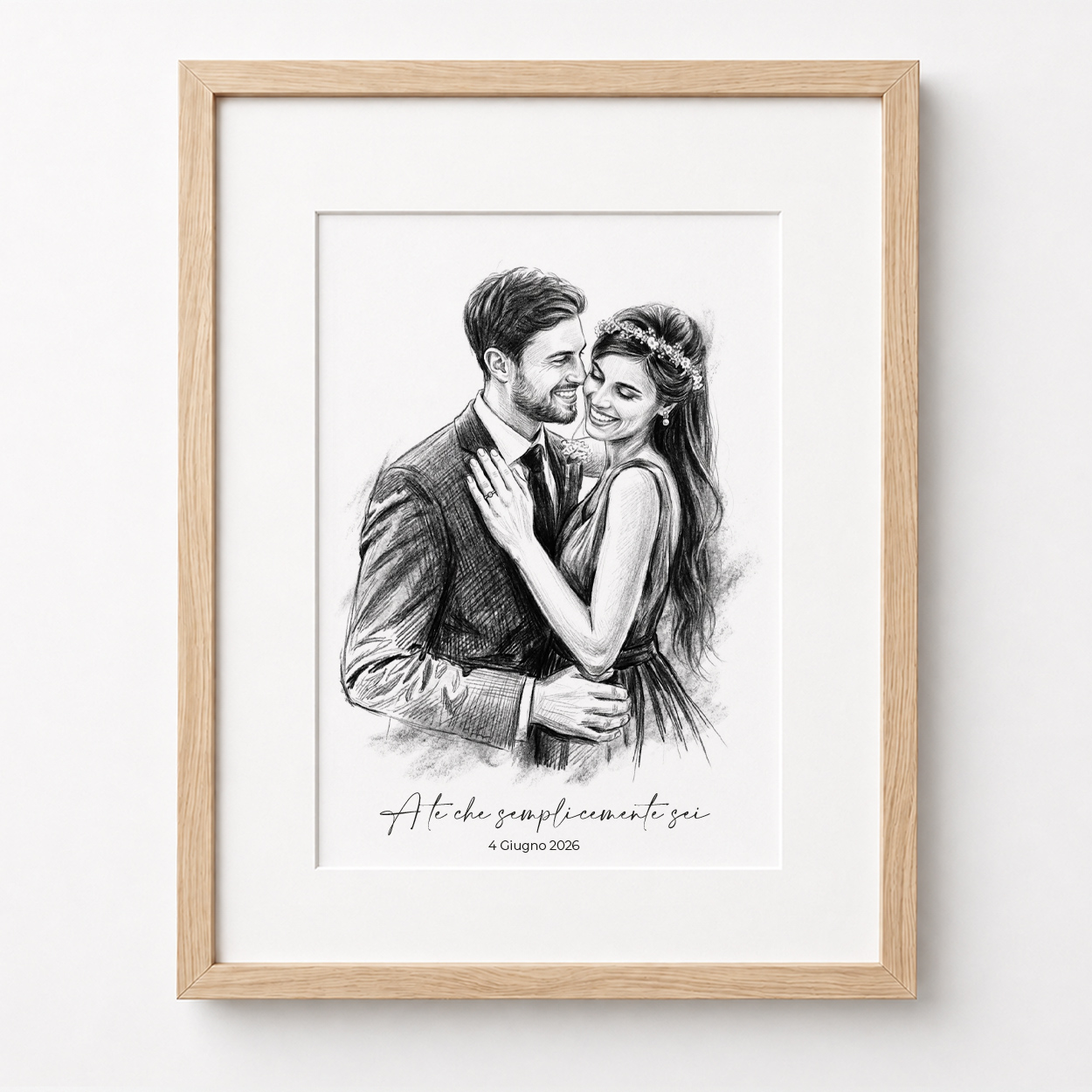 Ritratto Digitale di Coppia Personalizzato, Effetto Matita e Carboncino in Bianco e Nero, a Partire dalla Tua Foto – Idea Regalo Anniversario e San Valentino - immagine 3
