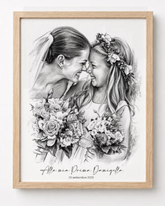 ritratto-matrimonio-damigelle-matita-bianco-nero-bambina