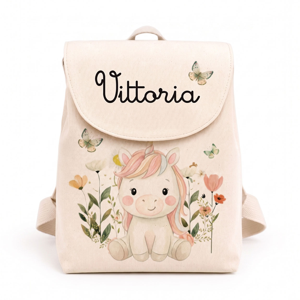 Zainetto personalizzato per bambina con nome e unicorno per asilo e scuola materna
