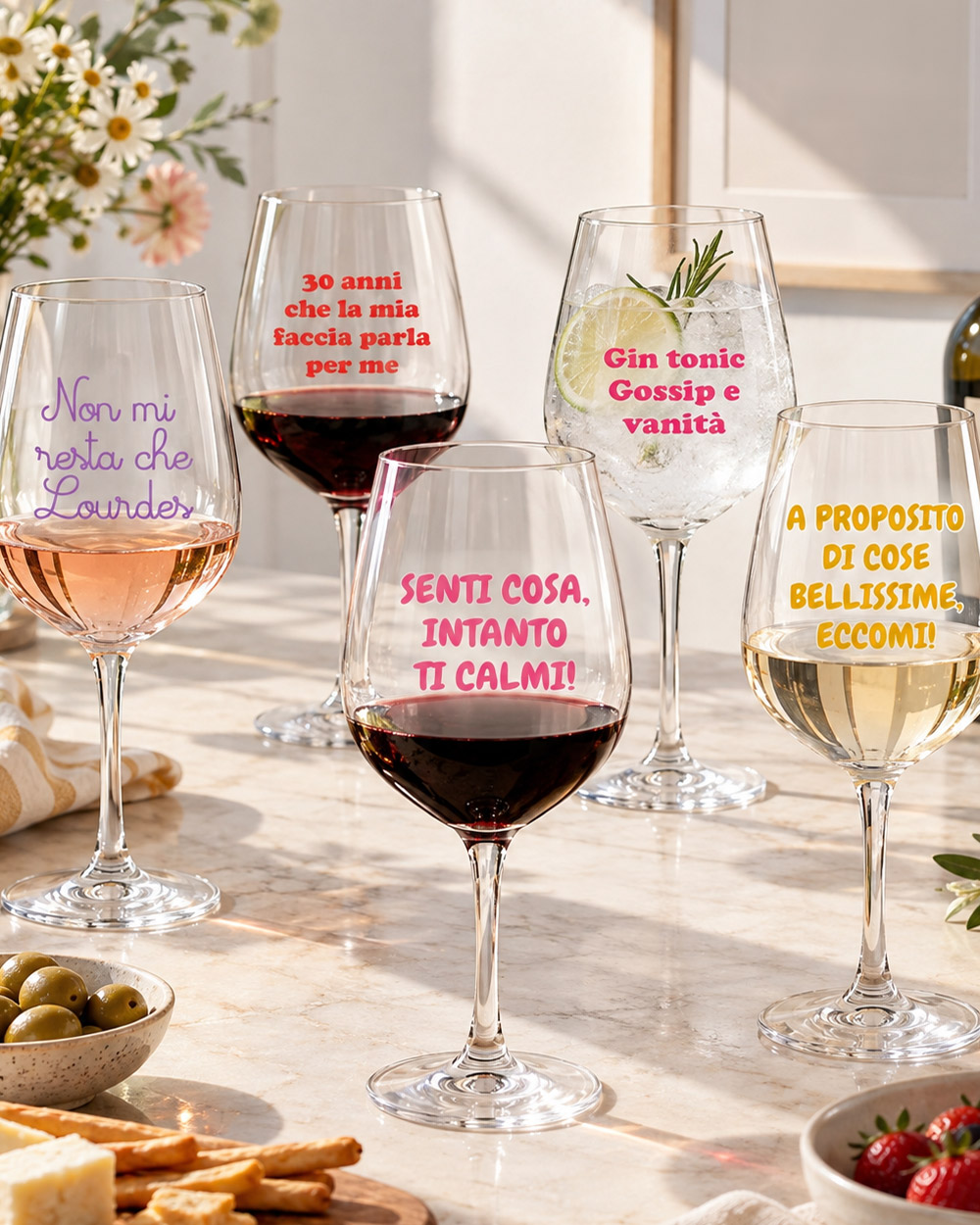 Calice da vino personalizzato con frase divertente – font e colore della scritta a scelta