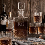 SET LIQUORE WHISKEY CON BICCHIERI BOTTIGLIA CRISTALLO