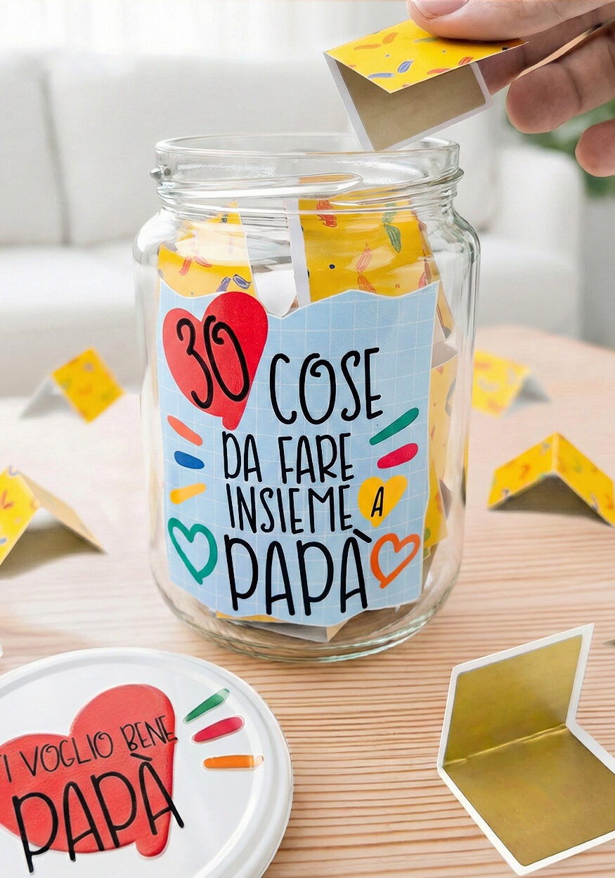 Barattolo Attivita Bambini Regalo Personalizzato Festa Papa Compleanno