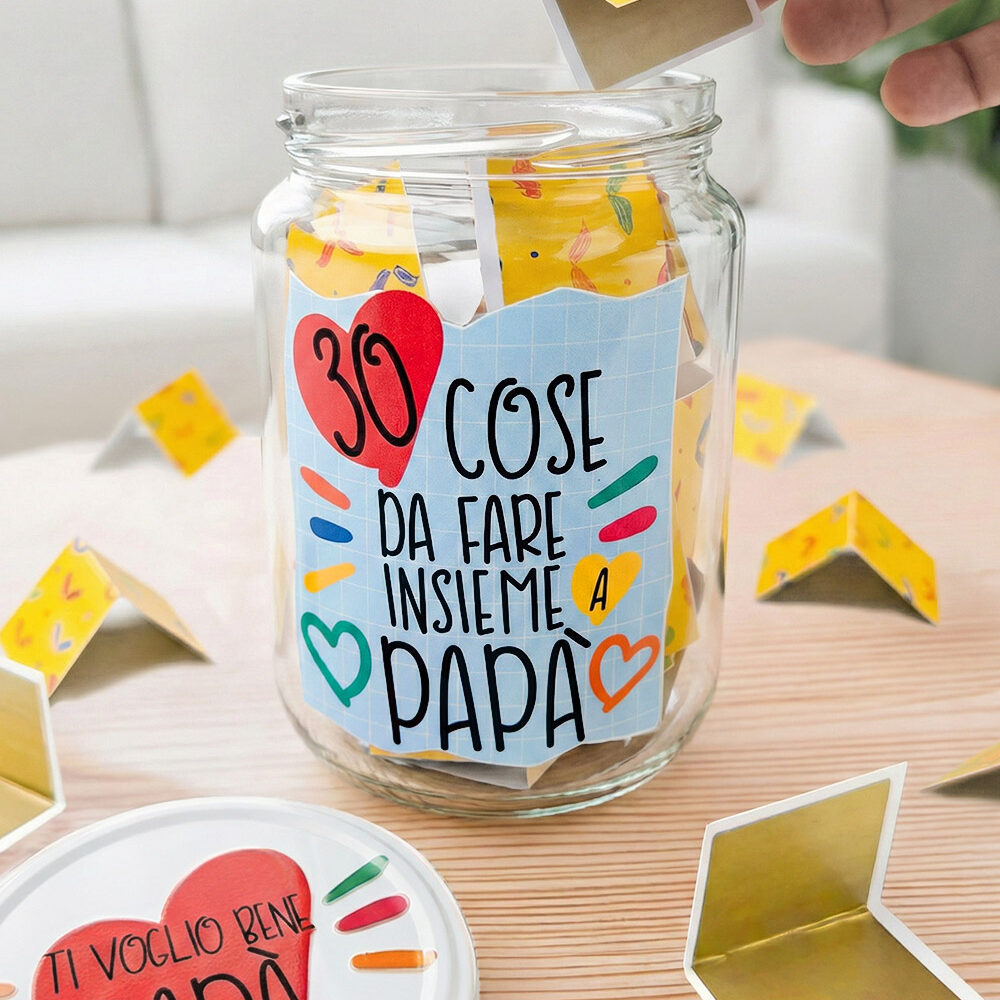 Barattolo Attivita Bambini Regalo Personalizzato Festa Papa Compleanno