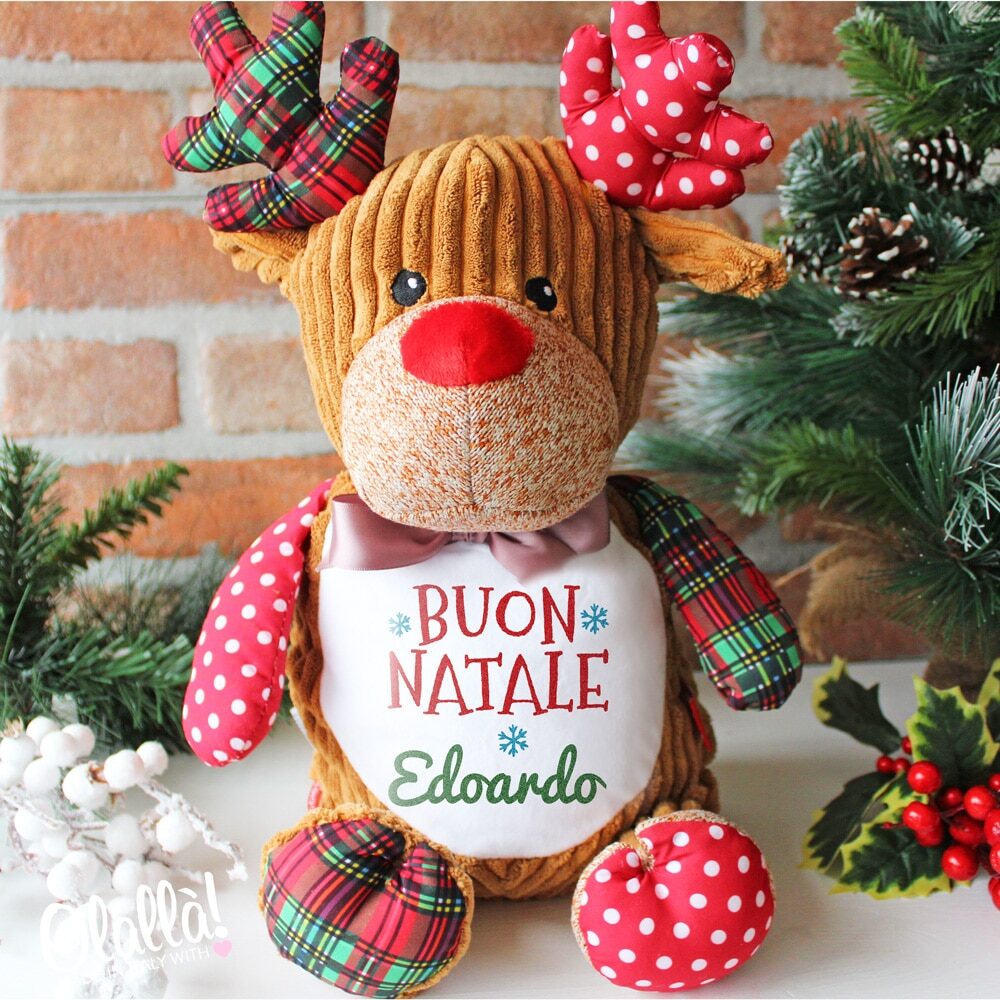 Peluche Renna Personalizzato Natale