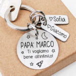 Portachiavi Acciaio Tondo Targhetta Personalizzato